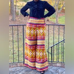 Handmade African Print Ankara Multicolor Wide Leg Palazzo Pants